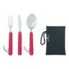 Set Posate Ferrino Clip Rosso Acciaio