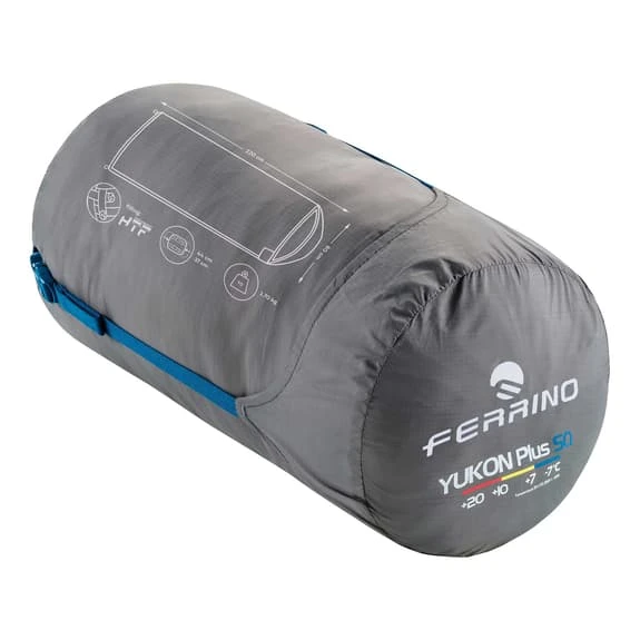 Sacco A Pelo Ferrino Yukon Plus SQ +7C Cerniera Destra Blu 2 Sacco A Pelo Ferrino Yukon Plus SQ +7C Cerniera Destra Blu - immagine 2