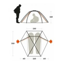Tenda Da Campeggio Ferrino Trivor 2 Arancione Grigio -Ferrino frn 99058laafr 003
