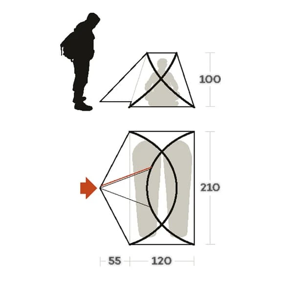 Tenda Da Campeggio Ferrino Maverick 2 Arancione Nero 2 Tenda Da Campeggio Ferrino Maverick 2 Arancione Nero - immagine 2